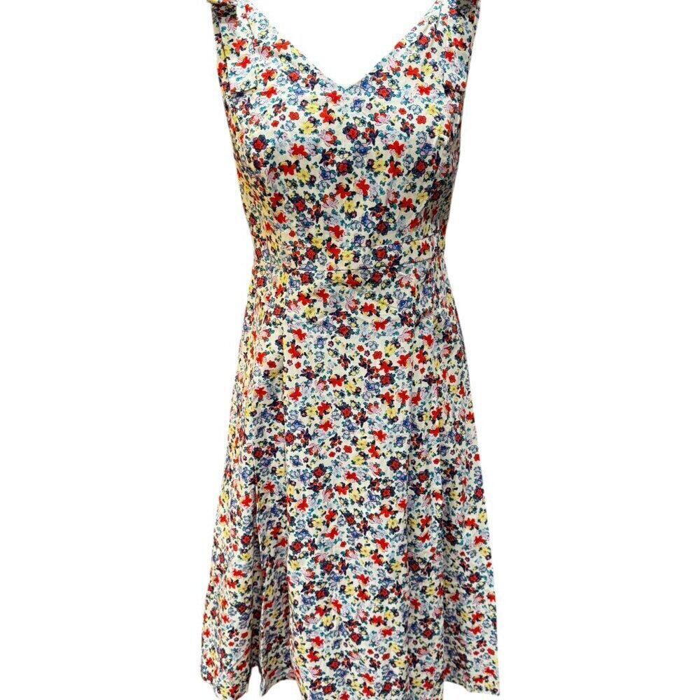 Liz Claiborne Floral Cotton Summer Dress Women’s Size 4 - Picture 2 of 5